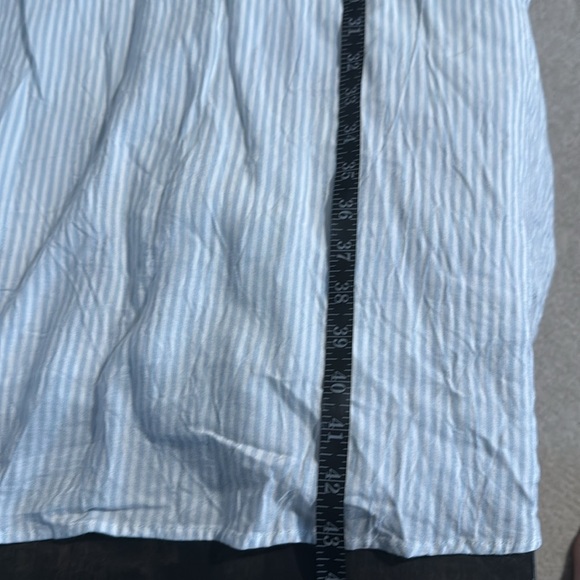 Torrid Blue Stripe Ruffle Shoulder Milkmaid Mini Dress Smocked Back Size 3X - Picture 9 of 9